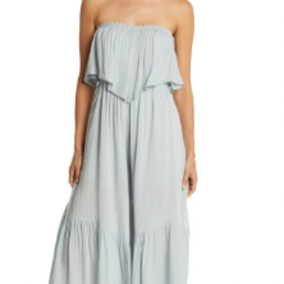 BOHO ME Flowy Ruffle Strapless Jumpsuit - XS - Picture 1 of 6